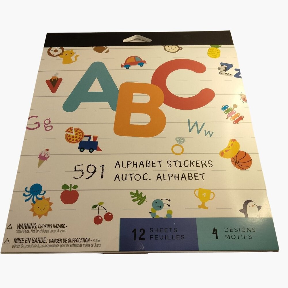 Alphabet Stickers Pack 12 Sheets 4 Designs 591 Pieces American Greetings